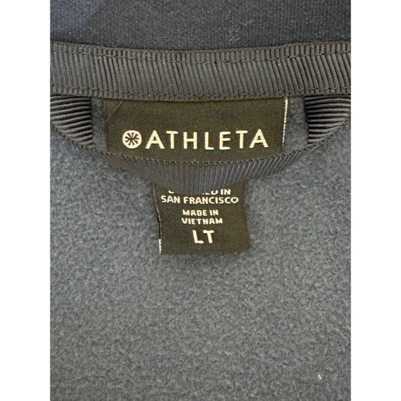 Athleta Triumph Blue Camo Print Full Zip Hoodie Pockets Size L Sweatshirt Jacket - Picture 8 of 15